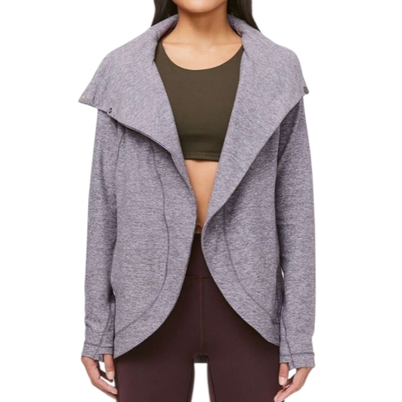 Lululemon Rulu Rally Wrap Jacket Heathered Graphite Purple Size 8 - Picture 5 of 16